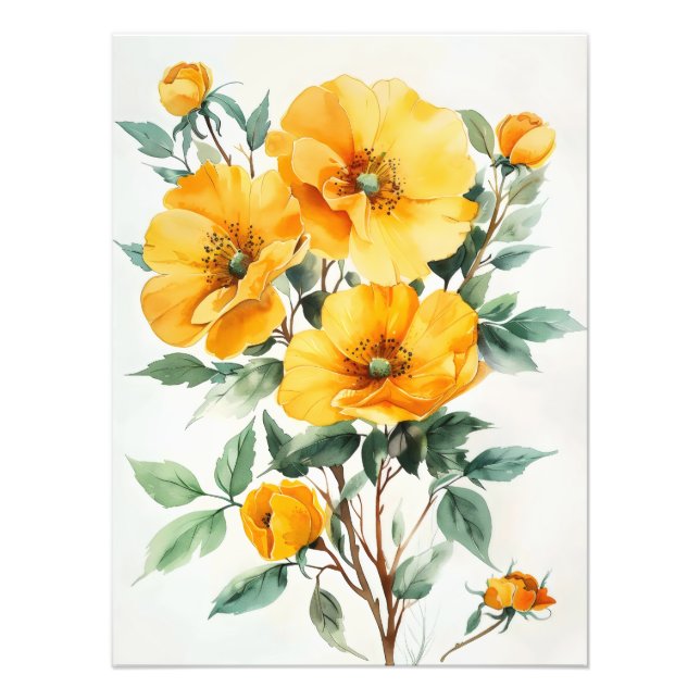 Foto Flores Amarelas Aquarela (Frente)