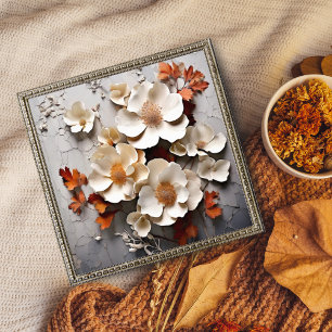 Foto Flores brancas na parede rachada