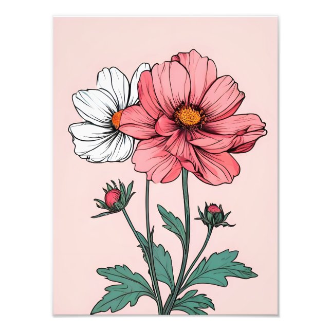 Foto Flores Claras e Rosa Delicadas (Frente)