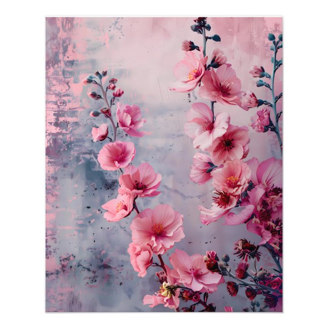 Foto Flores Cor-de-Rosa em Flor  (Frente)