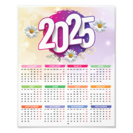 Foto Flores de Aquarela Calendário 2025