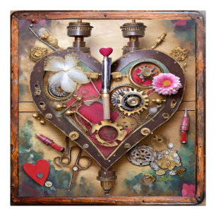 Foto Flores de Batom Coração Série Steampunk