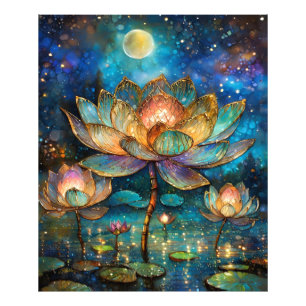 Foto Flores de Lótus de Vidro Colorido ao Luar