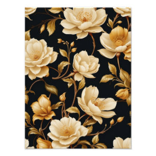 Foto Flores Douradas: Floral Branco e Dourado Elegante