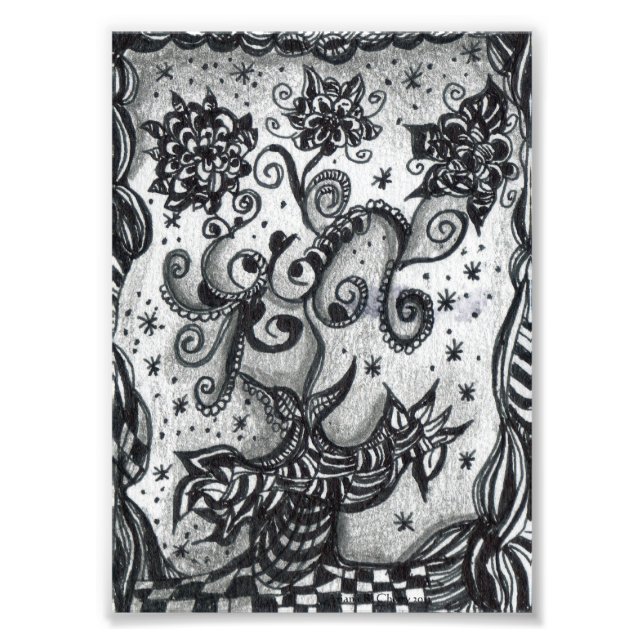 Foto Flores em Impressão de Arte Inspirada em Vase (Frente)