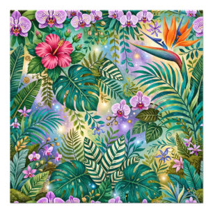 Foto Flores Fantasia da Selva Roxo Verde Dourado Sonhad