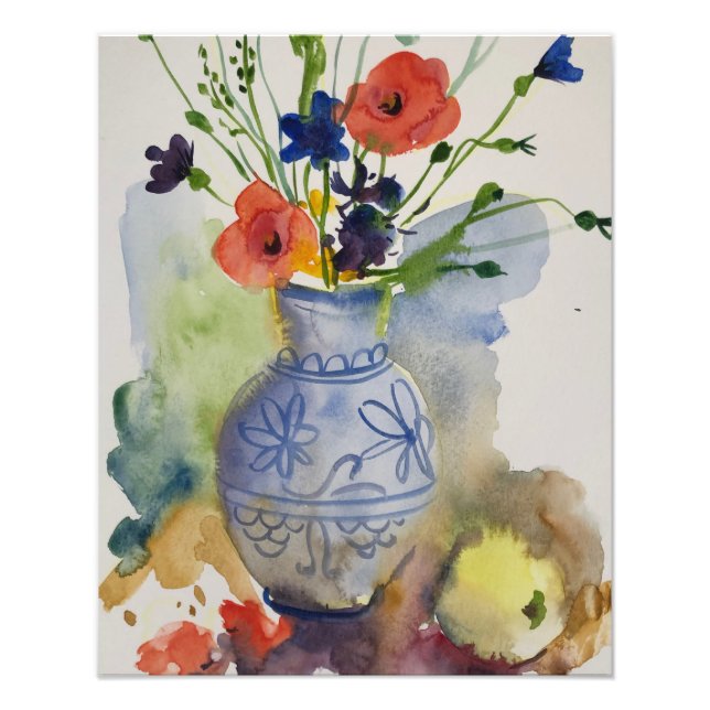 Foto Flores modernas de aquarela (Frente)