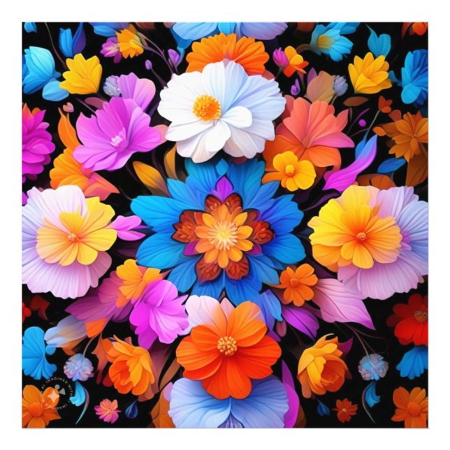 Foto Flores Multicoloridas Padrão-68577 (Frente)