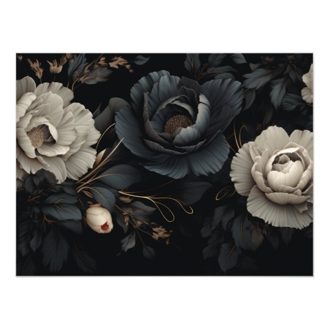 Foto Flores Pretas e Brancas (Frente)