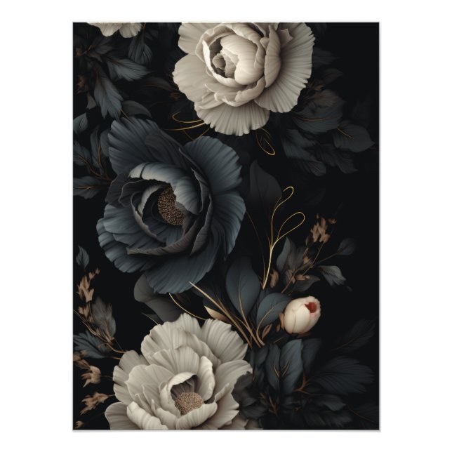 Foto Flores Pretas e Brancas (Frente)