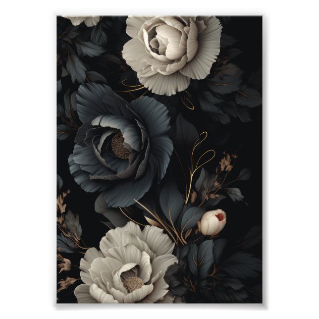 Foto Flores Pretas e Brancas (Frente)