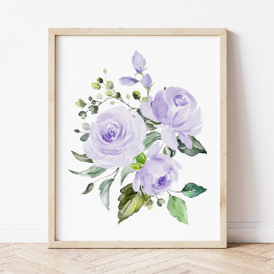 Foto Flores Roxas, Flores De Aquarela, Neutro Em Gênero