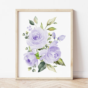 Foto Flores Roxas, Flores De Aquarela, Neutro Em Gênero