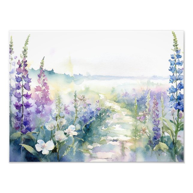 Foto Flores silvestres de lavanda em aquarela (Frente)