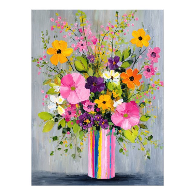 Foto Flores Texturizadas em um Vaso (Frente)