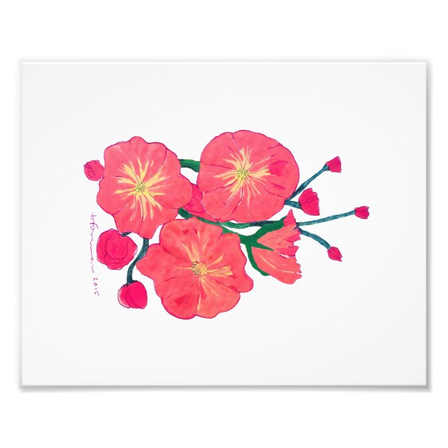 Foto Flores vermelhas pintadas (Frente)