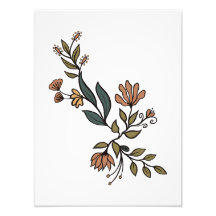 Flores Whimsical e Buquê de Folhas