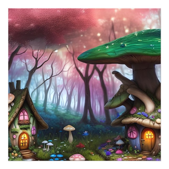 Foto Floresta Encantada Dreamscape Mushroom Fantasy Fai (Frente)