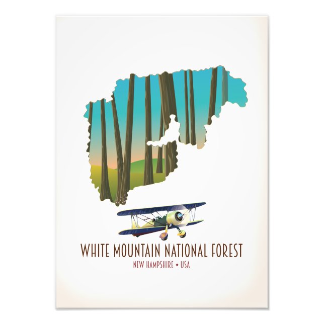 Foto Floresta nacional das montanhas brancas mapa EUA (Frente)
