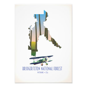 Foto Floresta nacional de Bridger-teton, mapa de wyomin