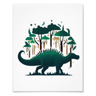 Foto Floresta Única de Estegossauro Verde Dinossauro