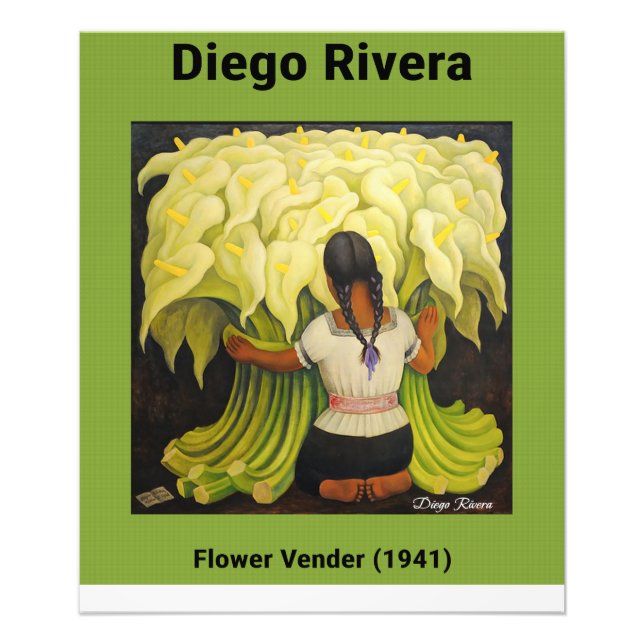 Foto Flower Vender (1941) por Diego Rivera (Frente)