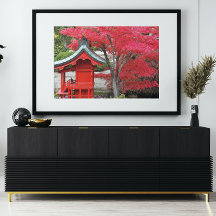 Folhas de Mapeamento Vermelho Japonesas e Santuári