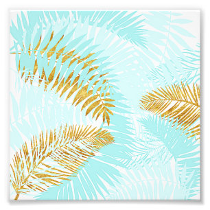Foto Folhas de palmeira Dourados Aloha-Tropicais do