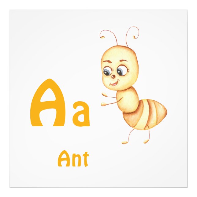 Foto Formiga personalize ABC: Letra A - Adicione Seu No (Frente)
