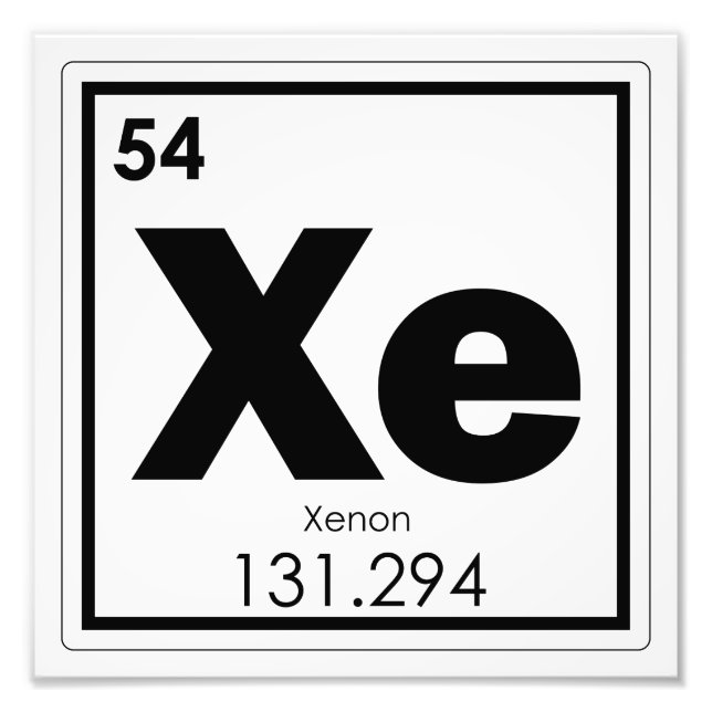 Foto Fórmula química do elemento químico Xênon fórmula  (Frente)