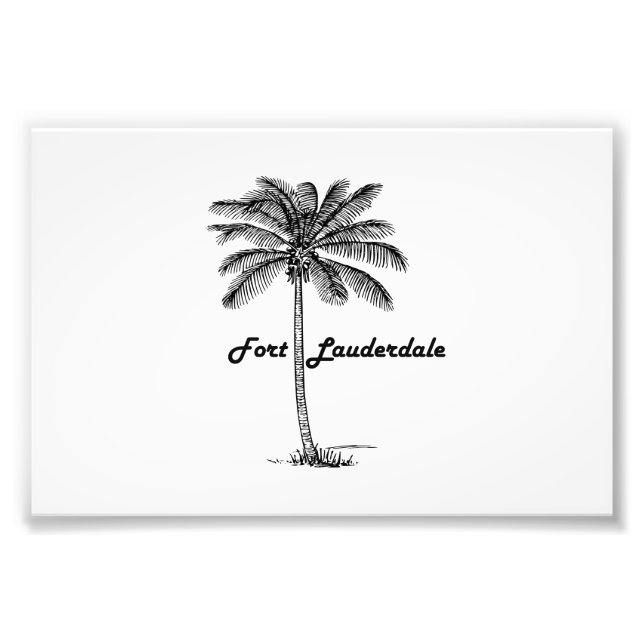 Foto Fort Lauderdale e design de Palma Preto e Branco (Frente)