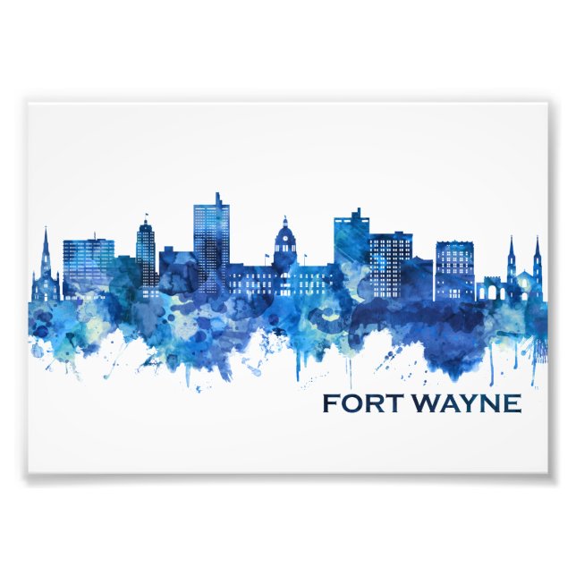Foto Fort Wayne Indiana Skyline Blue (Frente)