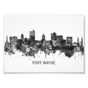 Foto Fort Wayne Indiana Skyline BW