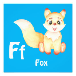 Foto Fox personalize ABC: Carta F - Adicione seu nome