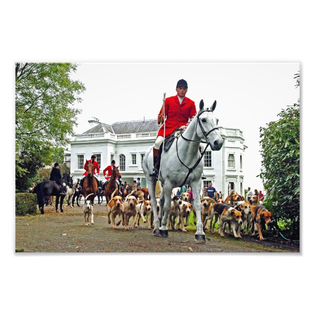 Foto Foxhound Dogs Horses West Berkshire Hunt England (Frente)