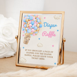 Foto Fralda Raffle Urso de Teddy Rosa Sinal de Jogo Azu