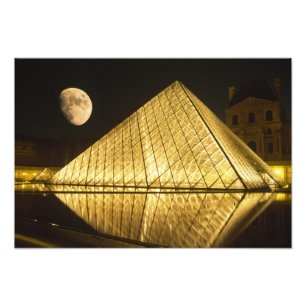 Foto França, Paris, O Museu do Louvre, Noite