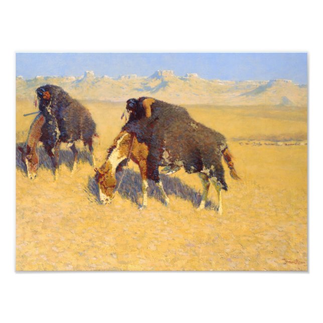 Foto Frederic Remington - Indianos Simulando Buffalo (Frente)