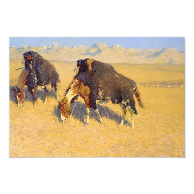 Foto Frederic Remington - Indianos Simulando Buffalo (Frente)