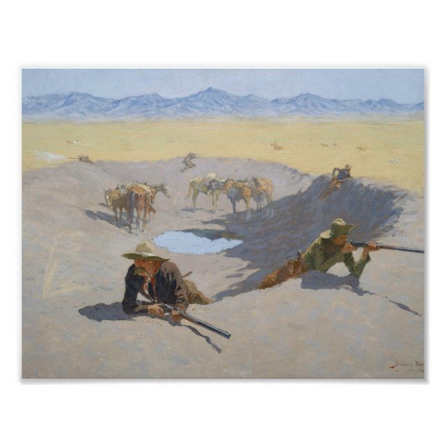 Foto Frederic Remington - Luta pela Waterhole (Frente)