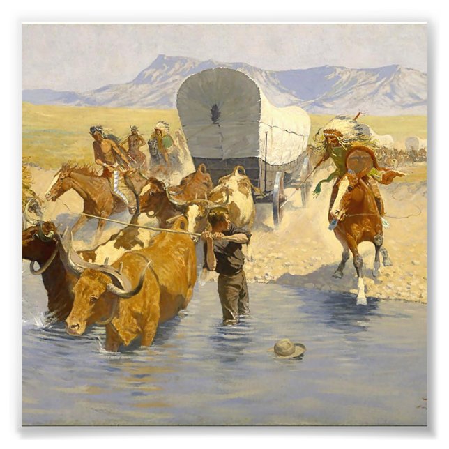 Foto Frederic Remington Western Art "Os Emigrantes" (Frente)