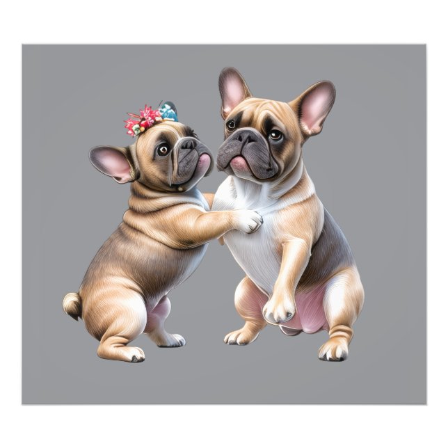 Foto French Bulldog  verliebt Valentinstag  (Frente)