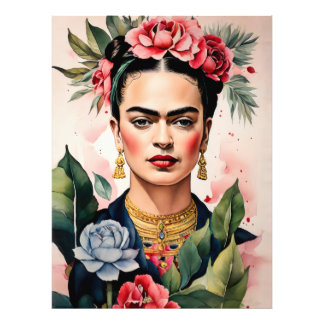 Foto Frida Kahlo Portrait with Flowers