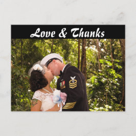 Foto frontal e traseira Obrigado Cartão postal