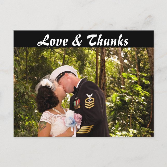 Foto frontal e traseira Obrigado Cartão postal (Frente)