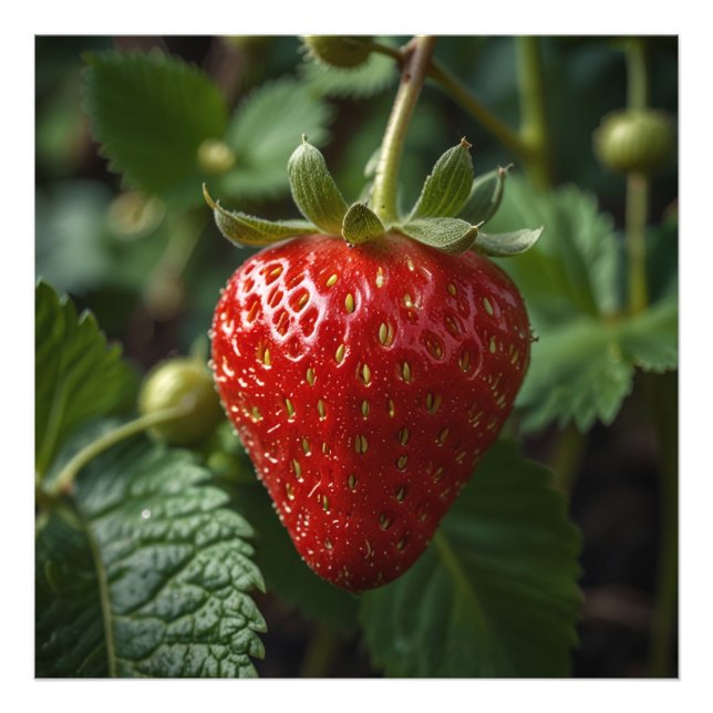 Foto fruta pendurada de morango (Frente)