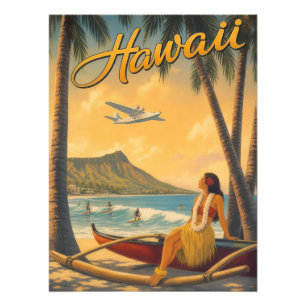 Foto Fuga do Paraíso Vintage Havaiano da Garota Hula Al
