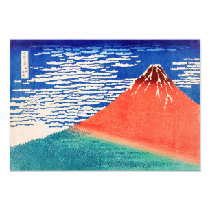 Foto Fuji Vermelho   Hokusai  