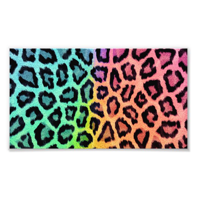 Foto fundo arco-íris leopardo (Frente)