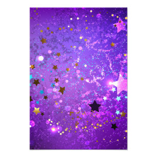 Foto Fundo de papel alumínio roxo com estrelas